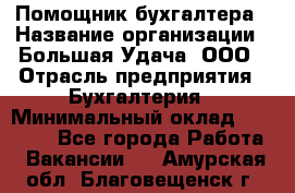 Помощник бухгалтера › Название организации ­ Большая Удача, ООО › Отрасль предприятия ­ Бухгалтерия › Минимальный оклад ­ 30 000 - Все города Работа » Вакансии   . Амурская обл.,Благовещенск г.